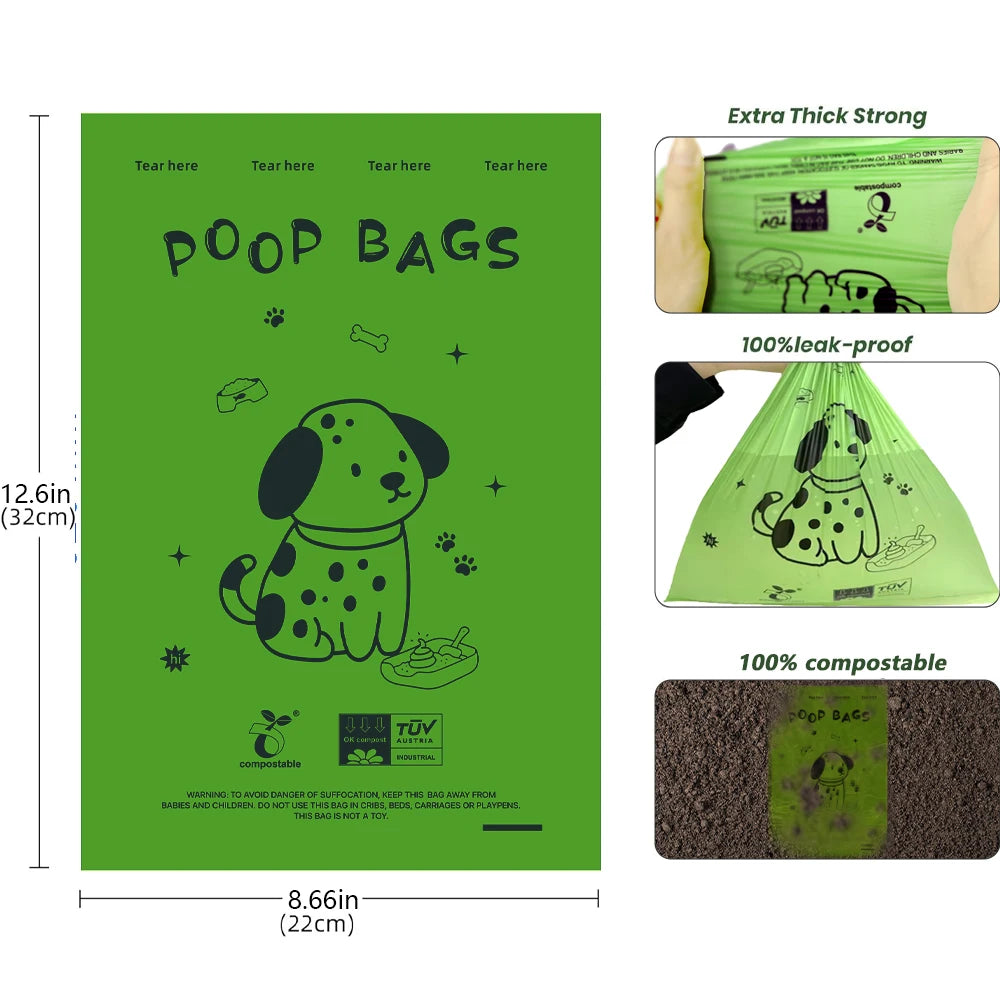 ๐ฑ Compostable Dog Poop Bags โ Eco-Friendly Leakproof Pet Waste Bags ๐ถ