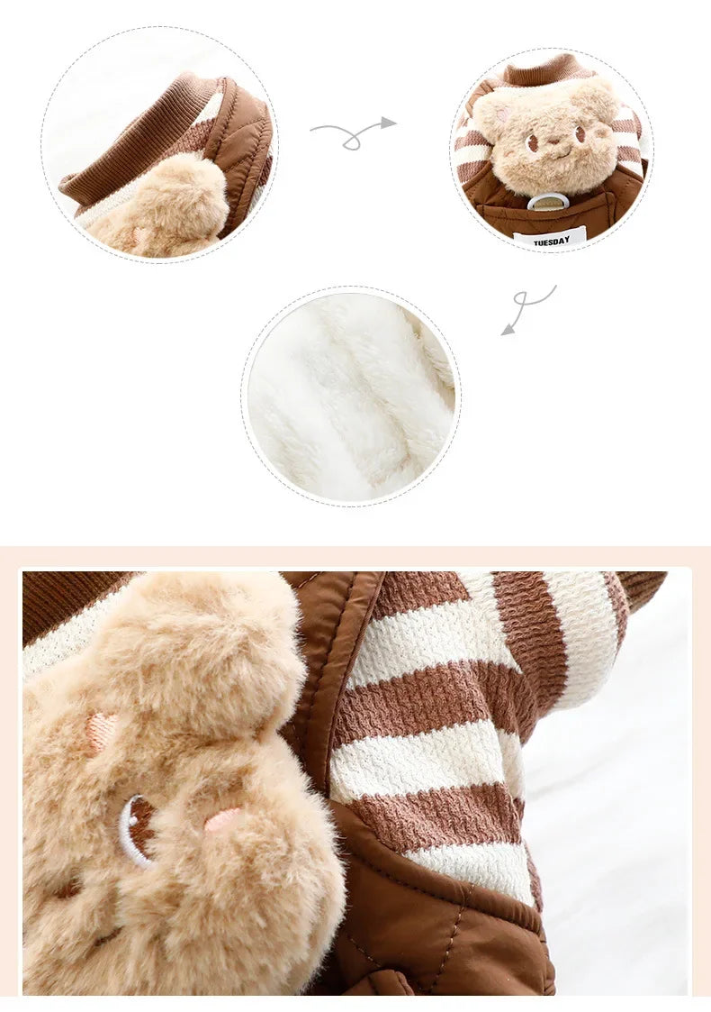 ๐ผ Panda Dog Overalls ๐พ Cozy 4-Leg Cotton Outfit for Small Dogs