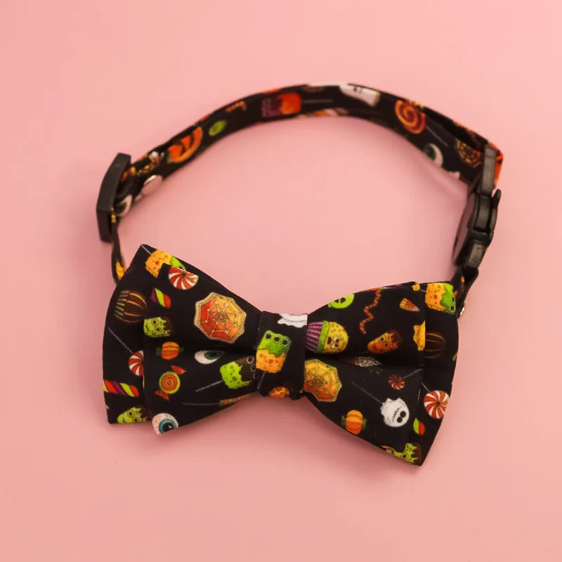 Halloween Pet Bow Tie Collar ๐ Adjustable Cat & Dog Charm Collar ๐พ