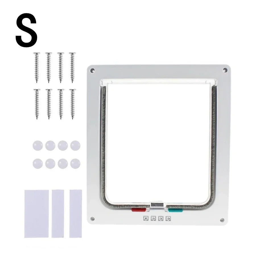 ๐ช Cat Flap Door ๐ฑ 4-Way Lockable Pet Door for Walls & Windows