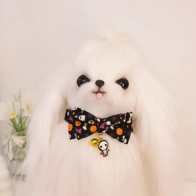 Halloween Pet Bow Tie Collar ๐ Adjustable Cat & Dog Charm Collar ๐พ