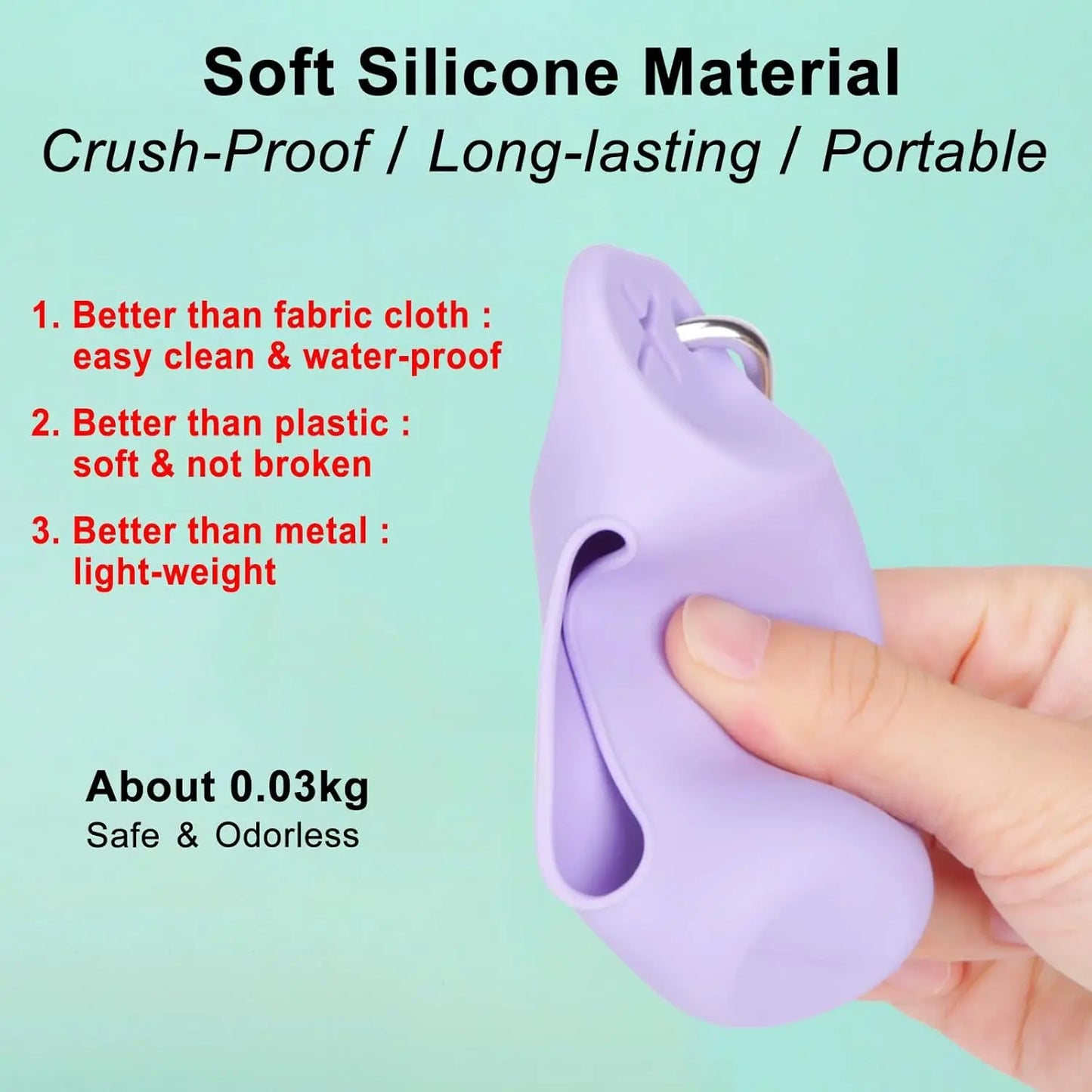 ๐ถ Silicone Dog Poop Bag Holder โ Portable Waste Bag Dispenser Box ๐งด