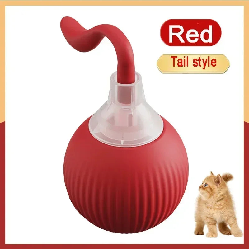 ๐งถ Rechargeable Cat Toy Ball โจ Interactive Automatic Rolling Ball with Simulated Tail