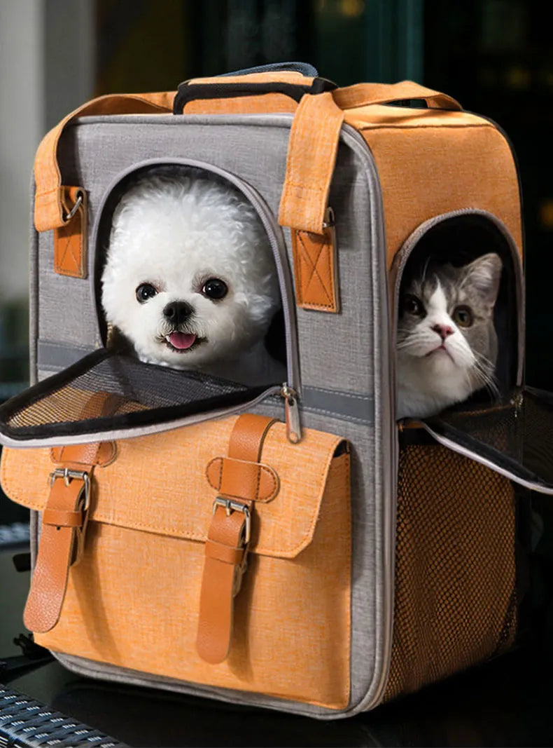 ๐ Foldable Pet Carrier Backpack ๐ โ Travel Bag for Cats & Small Dogs (Up to 10kg)