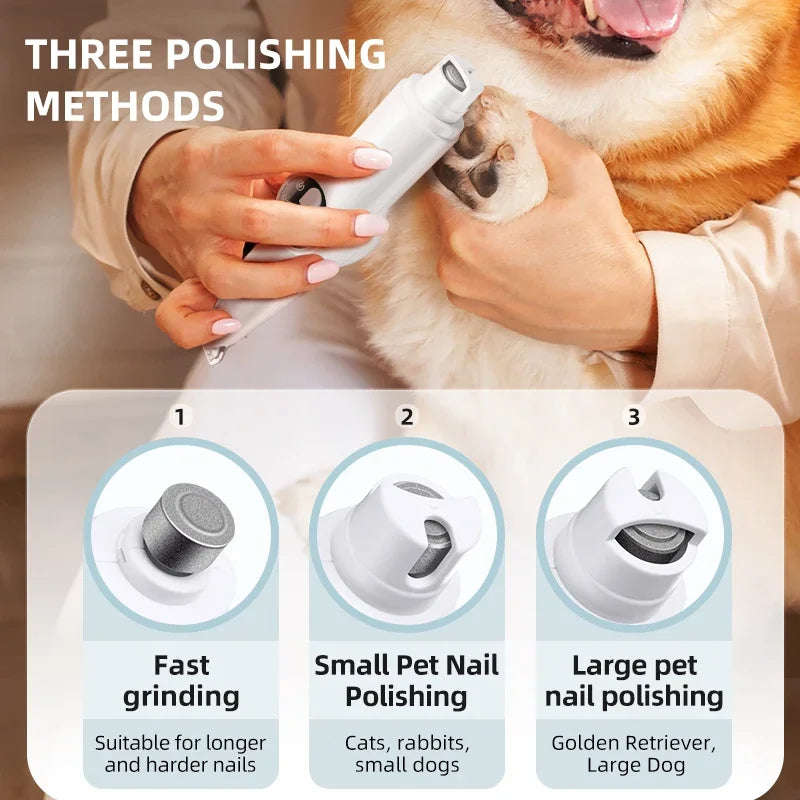 ๐พ LED Pet Nail Grinder ๐ 3-Speed Rechargeable Nail Trimmer for Dogs & Cats