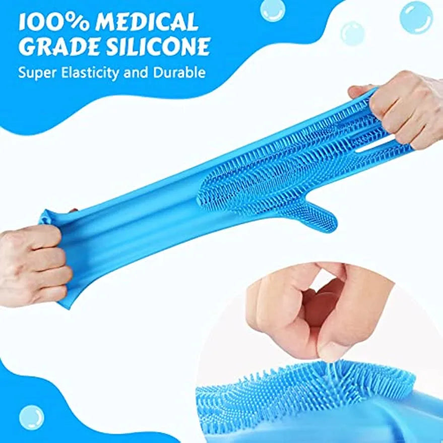 ๐งค๐ Pet Bathing Gloves ๐งผ Silicone Grooming & Deshedding Scrubber