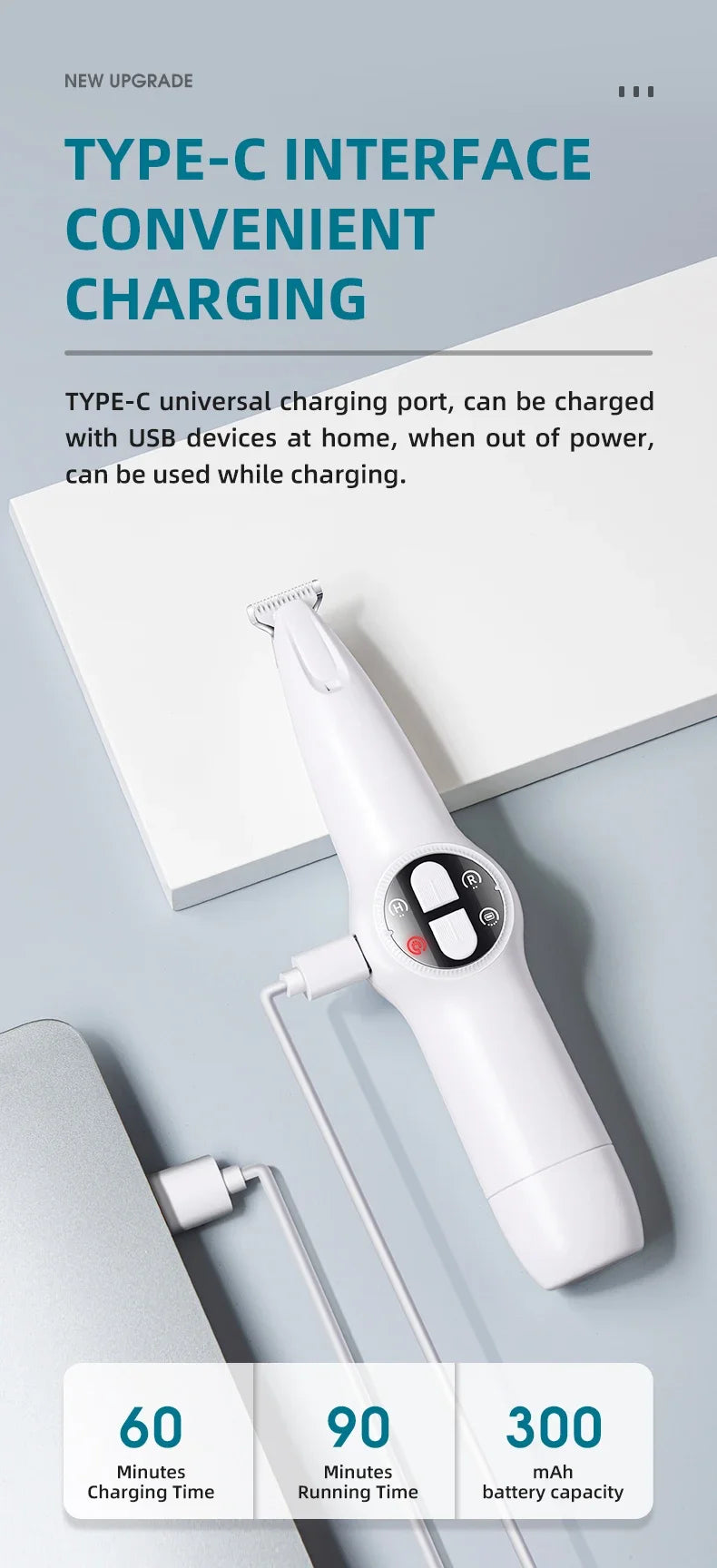 ๐พ LED Pet Nail Grinder ๐ 3-Speed Rechargeable Nail Trimmer for Dogs & Cats