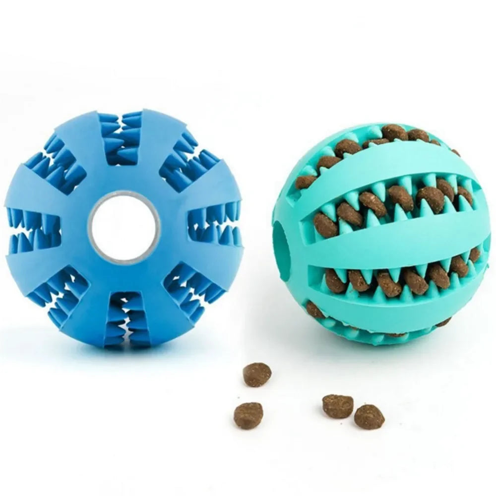 Dog Chew Ball Toy Tough Rubber Dental Ball