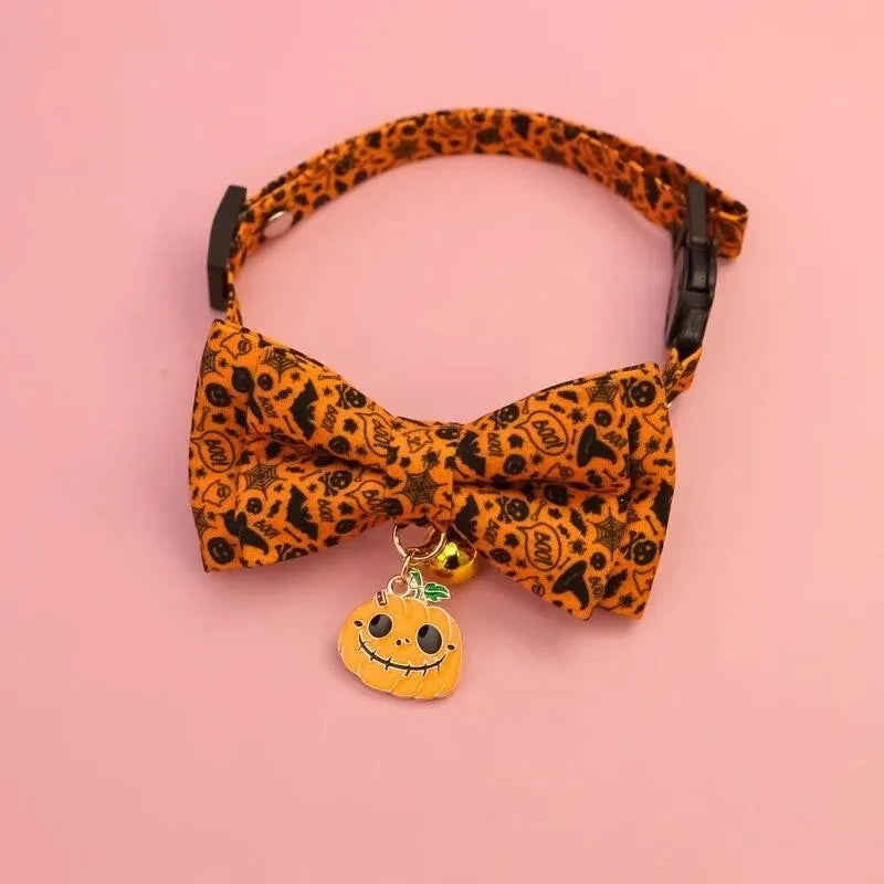Halloween Pet Bow Tie Collar ๐ Adjustable Cat & Dog Charm Collar ๐พ