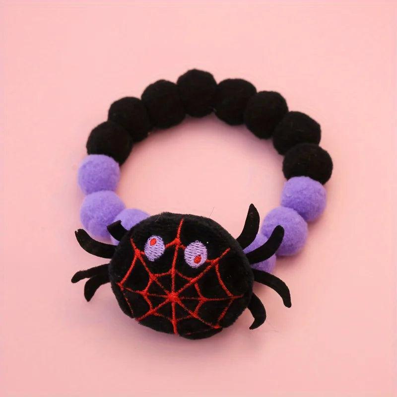 Halloween Plush Pet Collar ๐ Cute Furball Necklace for Cats & Dogs ๐พ