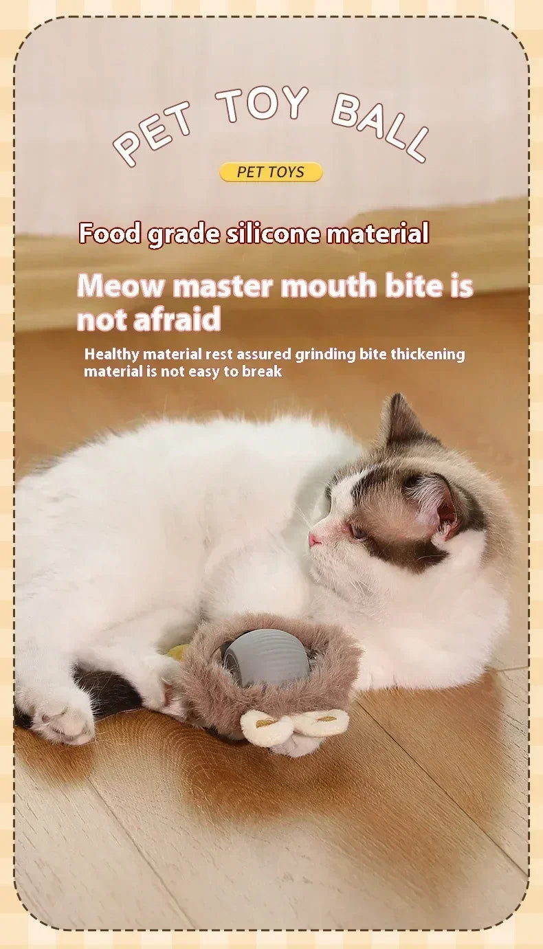 ๐งถ Rechargeable Cat Toy Ball โจ Interactive Automatic Rolling Ball with Simulated Tail