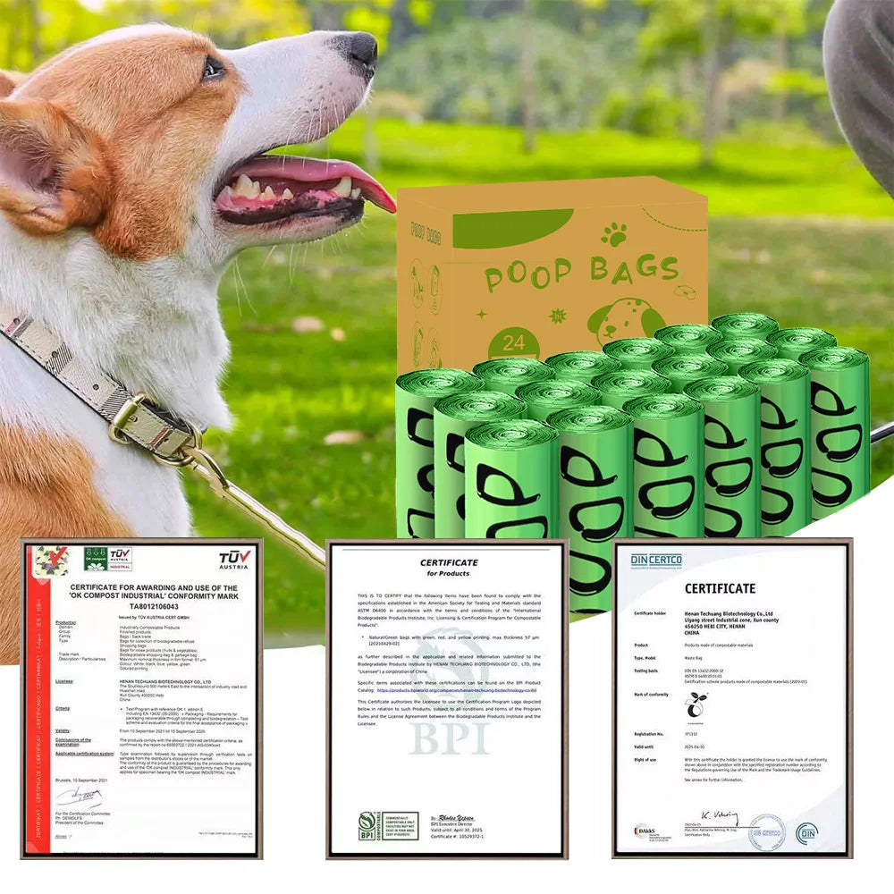 ๐ฑ Compostable Dog Poop Bags โ Eco-Friendly Leakproof Pet Waste Bags ๐ถ