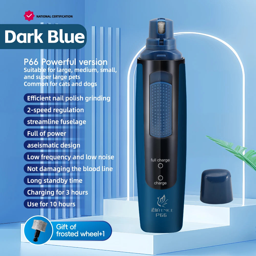 ๐ Electric Pet Nail Grinder ๐พ Rechargeable & Quiet with Diamond Head (P66)