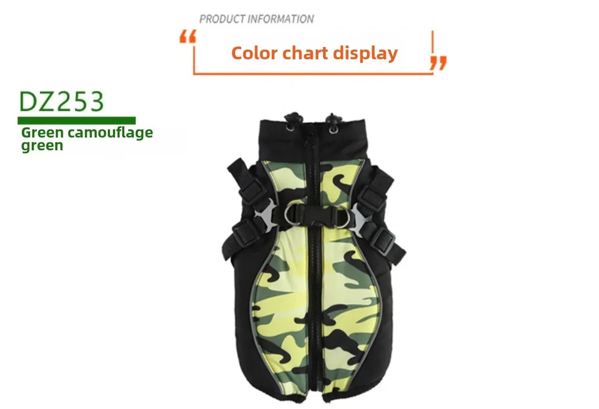 ๐งฅ Winter Dog Jacket ๐ Reflective Harness Coat with Zipper for Small Pets