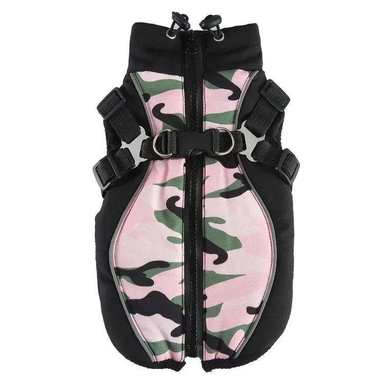๐งฅ Winter Dog Jacket ๐ Reflective Harness Coat with Zipper for Small Pets