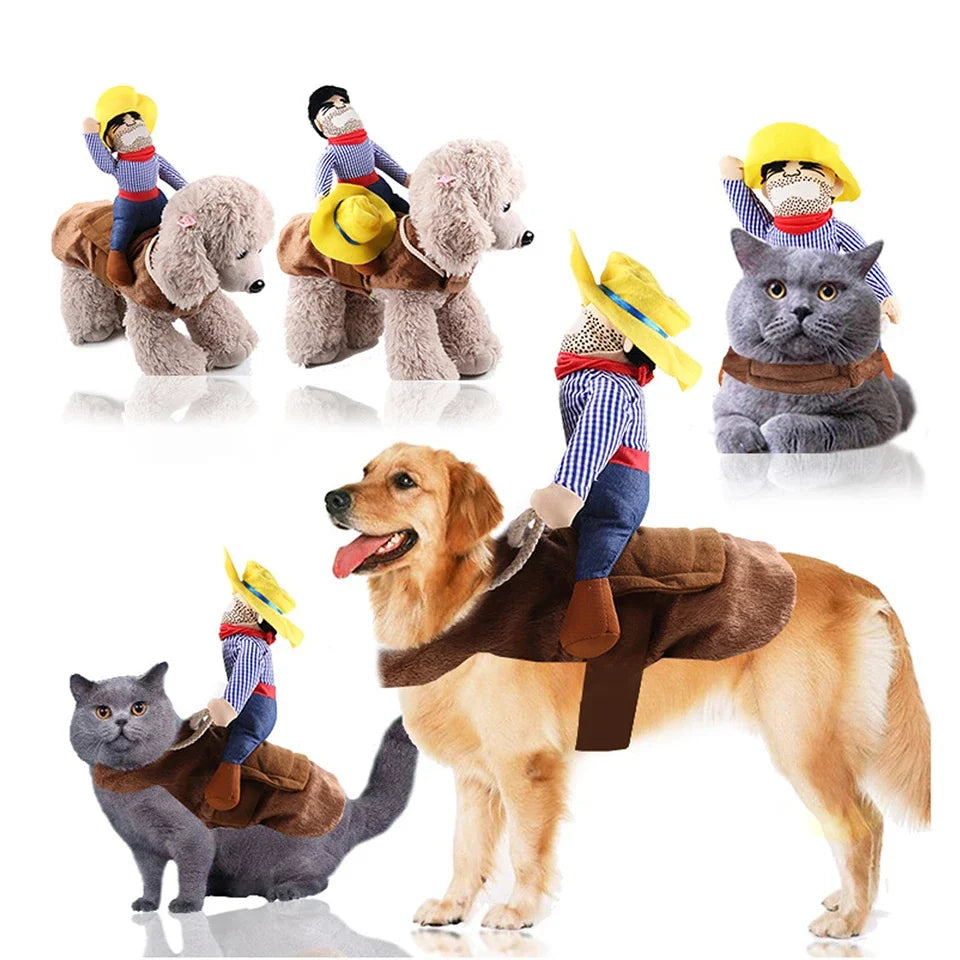 Halloween cowboy dog costume funny party outfit for small and large dogs dressing up