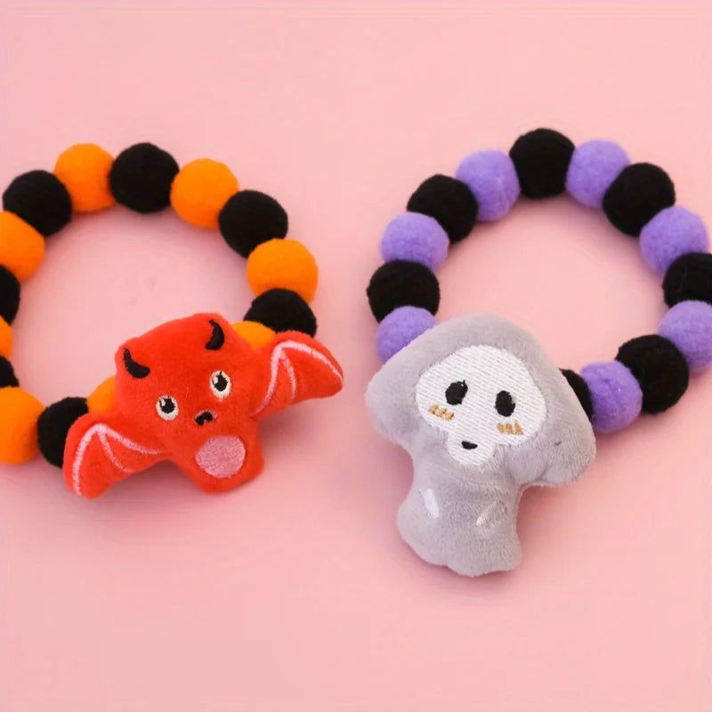 Halloween Plush Pet Collar ๐ Cute Furball Necklace for Cats & Dogs ๐พ