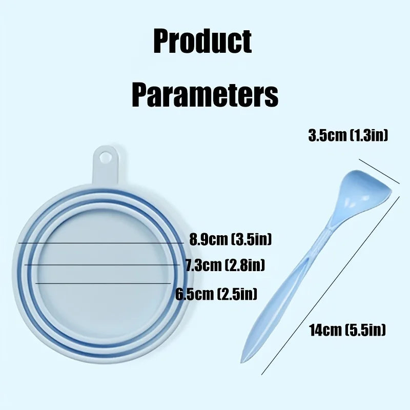 ๐พ Silicone Pet Can Lids & Spoon โ 2-in-1 Food Sealer Cover for Dogs & Cats ๐ฅฃ