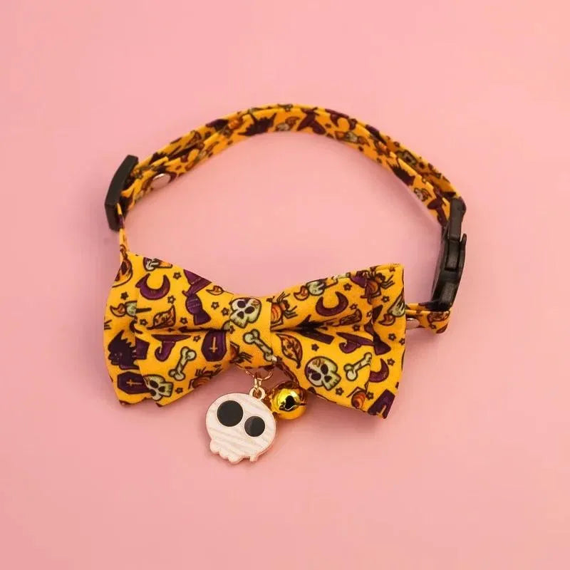 Halloween Pet Bow Tie Collar ๐ Adjustable Cat & Dog Charm Collar ๐พ