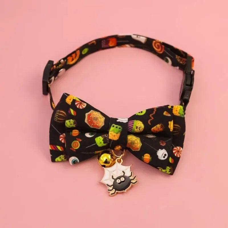 Halloween Pet Bow Tie Collar ๐ Adjustable Cat & Dog Charm Collar ๐พ