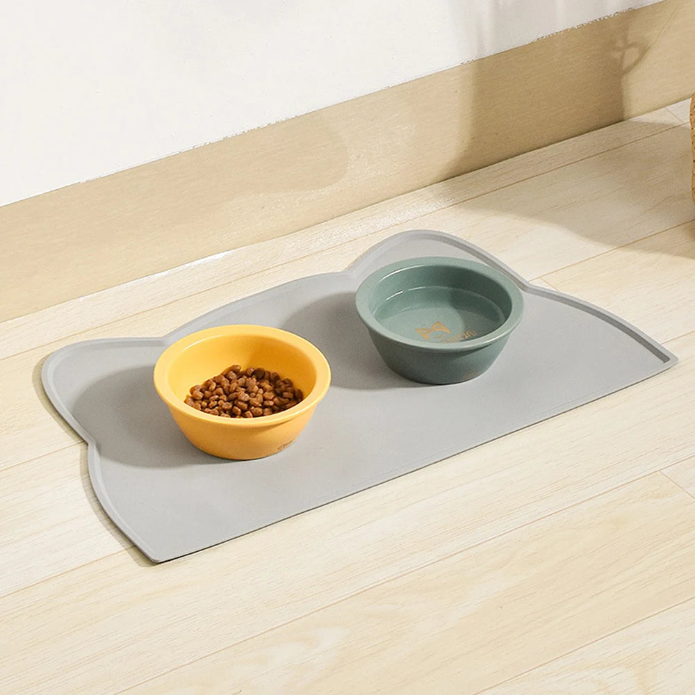 🧼 Waterproof Pet Feeding Mat 🐾 Non-Slip Silicone Placemat for Dogs & Cats