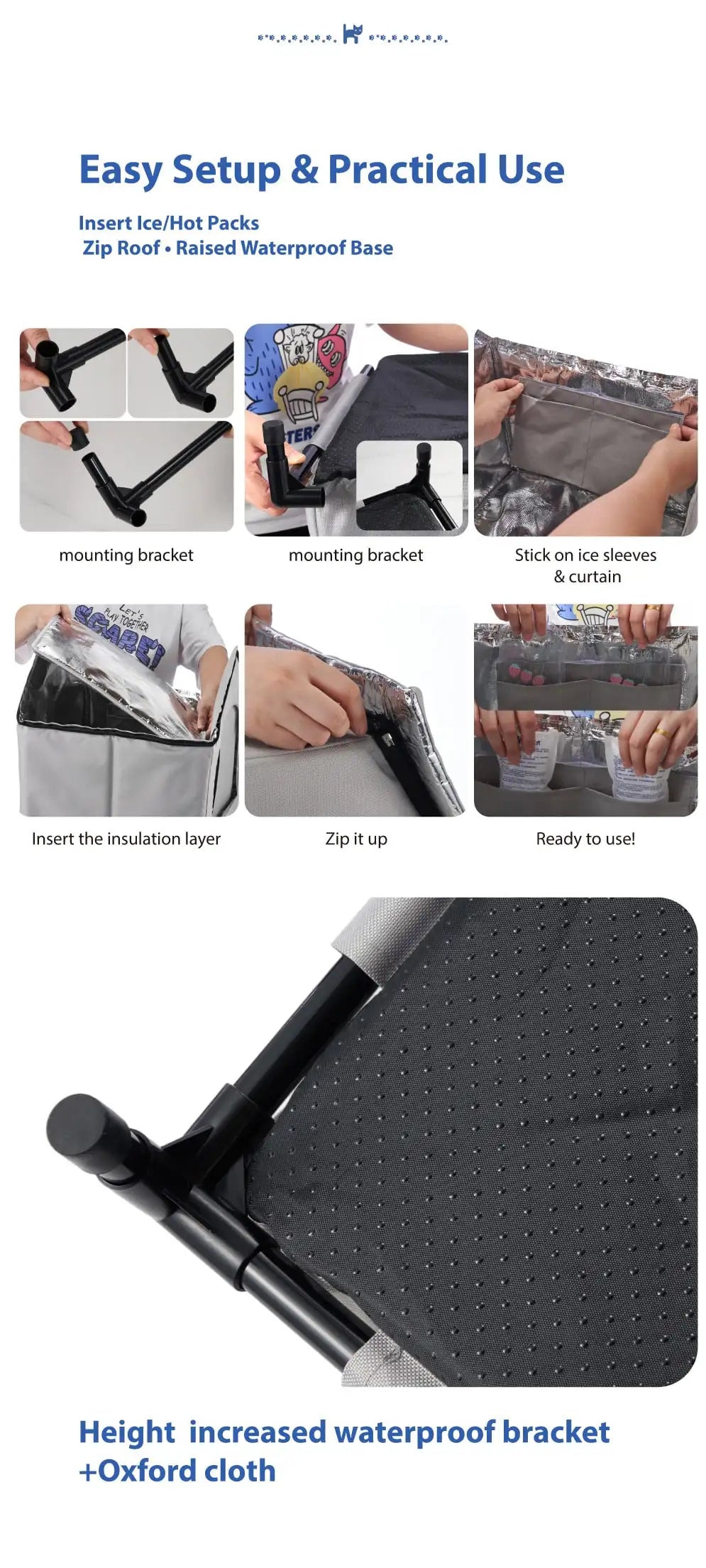 ๐ All-Season Waterproof Cat House ๐ง๐ฅ Heated & Cooled Foldable Shelter for Indoor/Outdoor