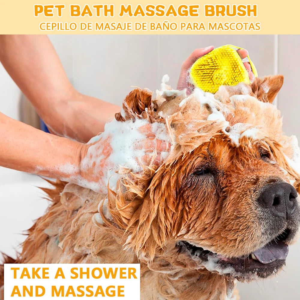 ๐ Silicone Dog Bath Brush โ Pet Shampoo Scrubber & Grooming Comb ๐พ