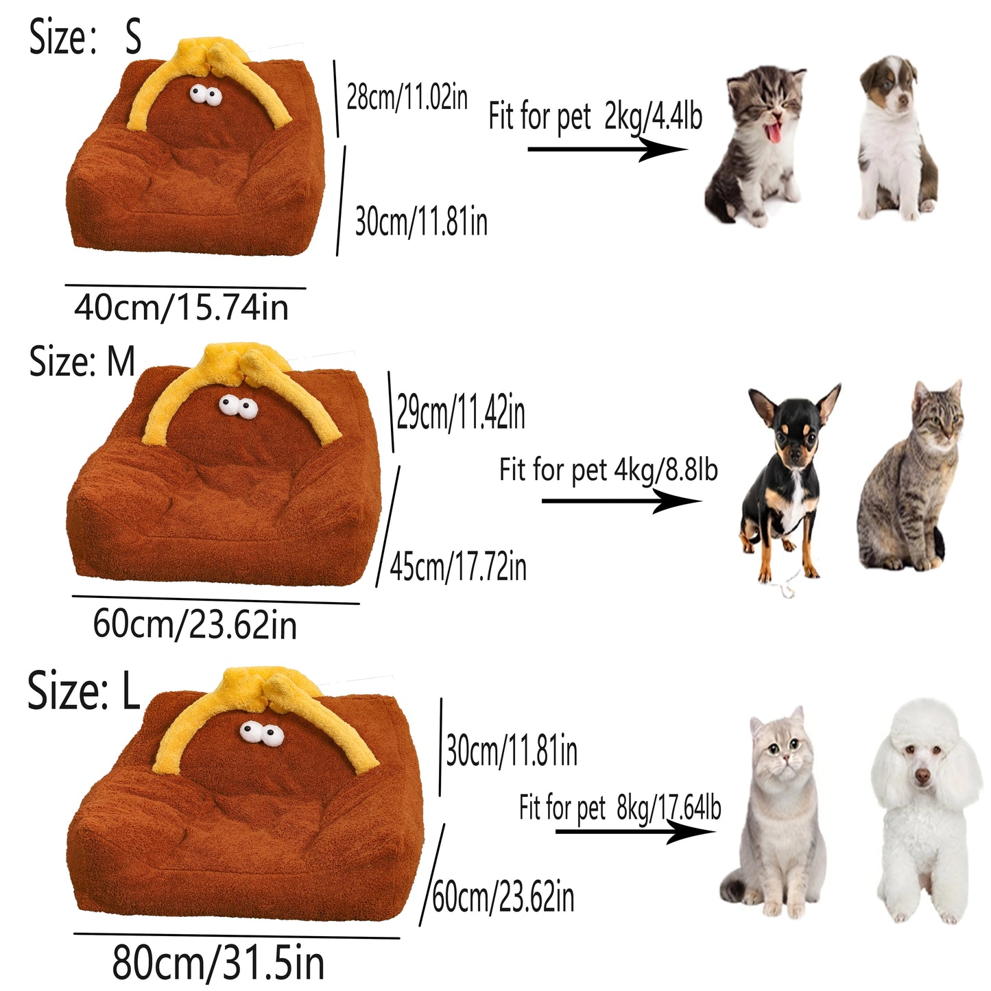 Cartoon Monster Plush Pet Sofa 🛋️ – Cute & Cozy Nest for Small & Medium Dogs & Cats