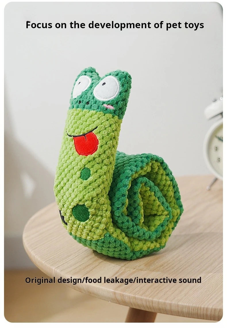 Interactive Dog Puzzle Toy 🐌 Snail Squeak & Treat Hider – Mental Play for Puppies & Small Dogs