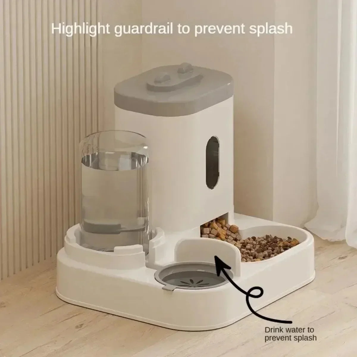 Automatic pet feeder with water dispenser for cats and dogs