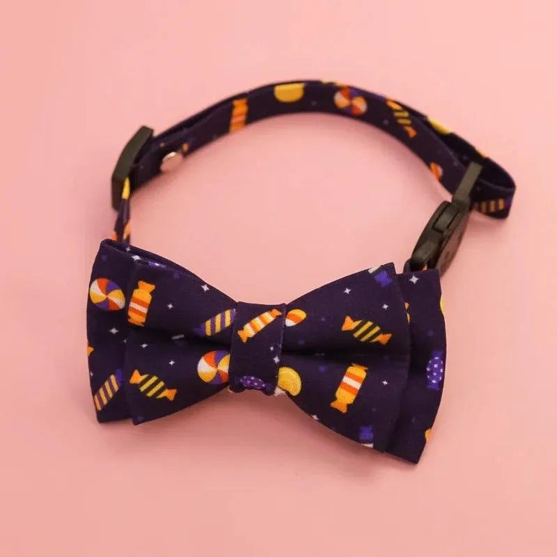 Halloween Pet Bow Tie Collar ๐ Adjustable Cat & Dog Charm Collar ๐พ