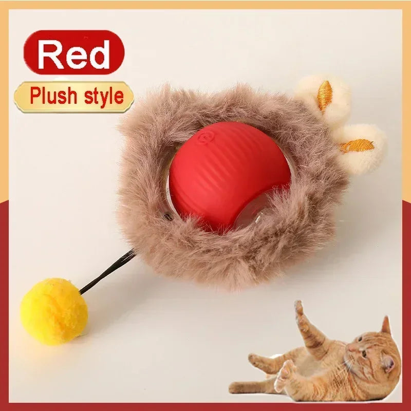 ๐งถ Rechargeable Cat Toy Ball โจ Interactive Automatic Rolling Ball with Simulated Tail