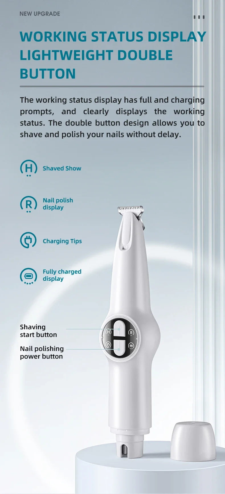 ๐พ LED Pet Nail Grinder ๐ 3-Speed Rechargeable Nail Trimmer for Dogs & Cats