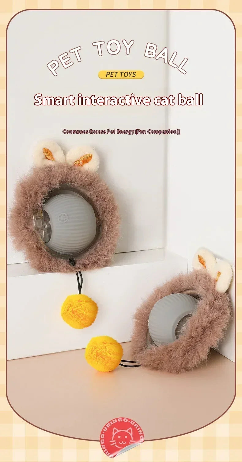 ๐งถ Rechargeable Cat Toy Ball โจ Interactive Automatic Rolling Ball with Simulated Tail