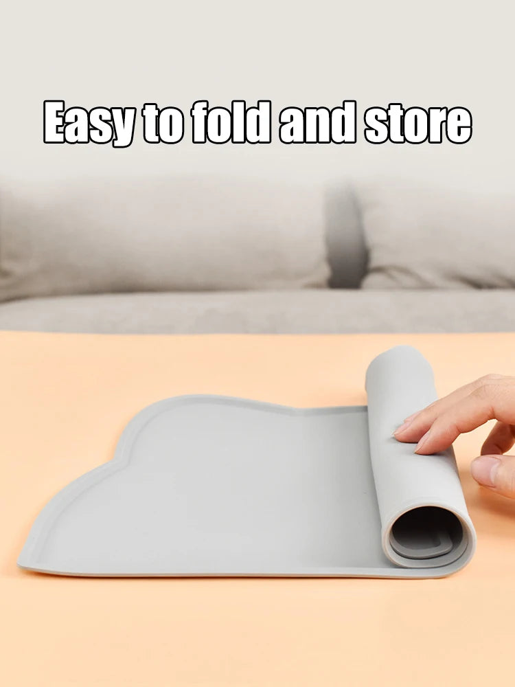 🧼 Waterproof Pet Feeding Mat 🐾 Non-Slip Silicone Placemat for Dogs & Cats