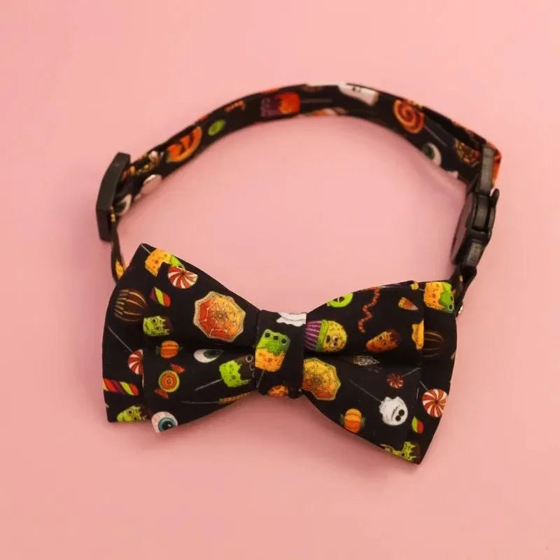 Halloween Pet Bow Tie Collar ๐ Adjustable Cat & Dog Charm Collar ๐พ
