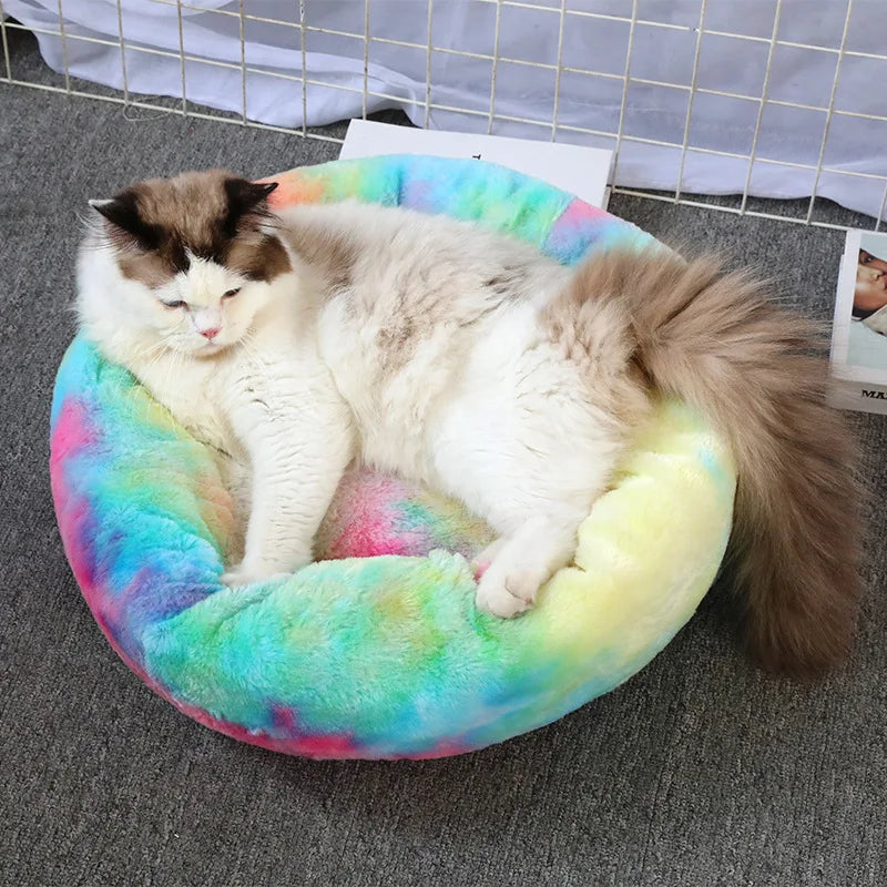 ποΈ Plush Donut Pet Bed πΆπ± Ultra-Soft & Washable Calming Bed for Cats and Dogs