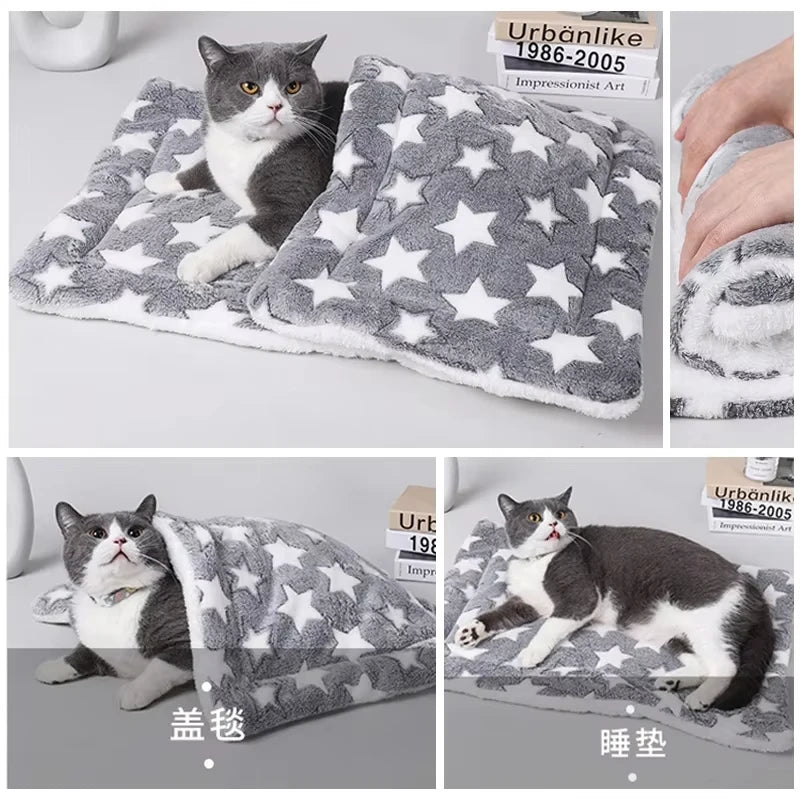 Flannel Pet Sleeping Mat ๐๏ธ โ Soft & Washable Blanket for Dogs & Cats ๐พ