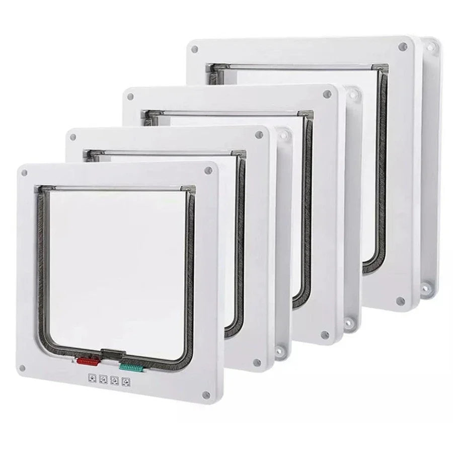 ๐ช Cat Flap Door ๐ฑ 4-Way Lockable Pet Door for Walls & Windows