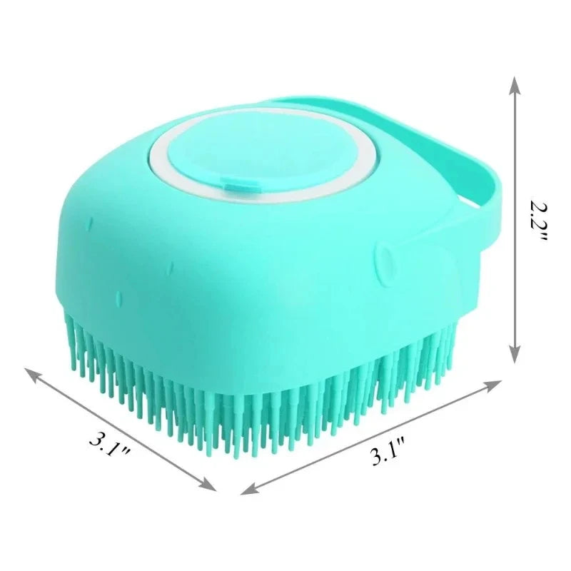 Silicone Pet Bath Brush ๐๐ถ Gentle Scrubber & Massager for Dogs & Cats
