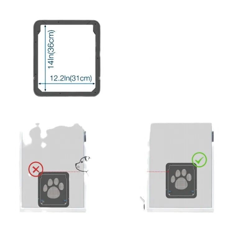 ๐พ Small Pet Screen Door with Paw Design โจ Easy Install & Bite-Resistant