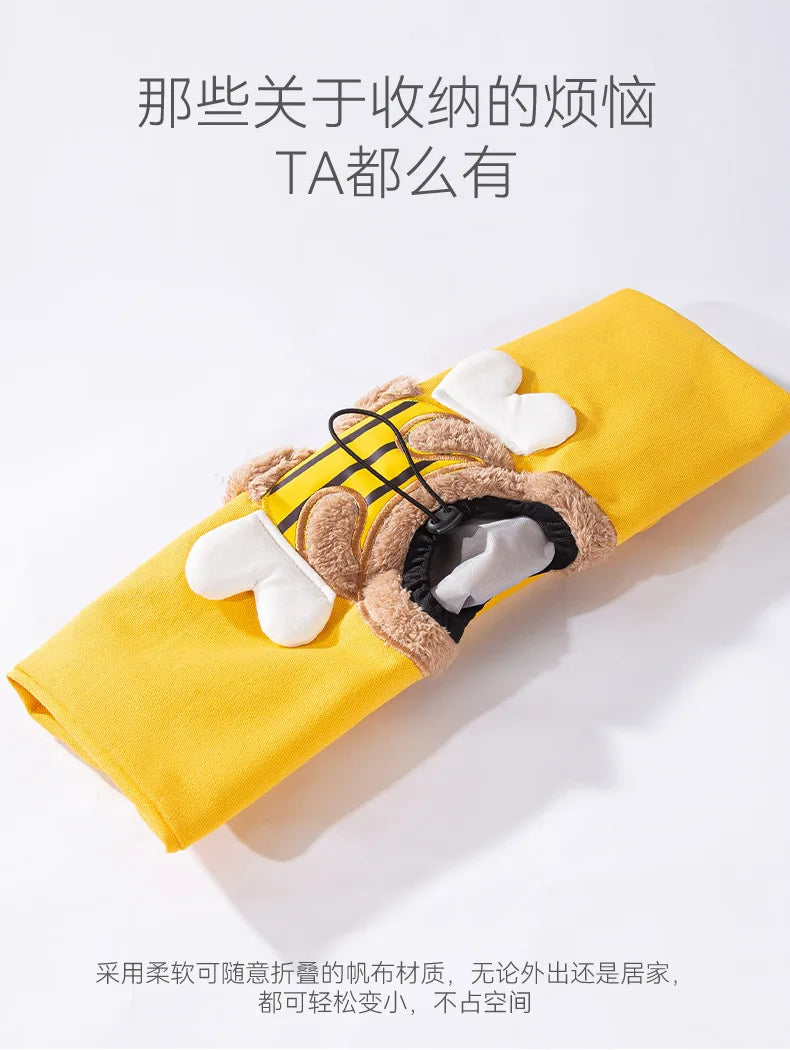 ๐ Pet Canvas Travel Tote โ Cute Breathable Carrier for Cats & Small Dogs