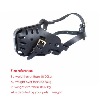 🦴 Leather Dog Muzzle 👨‍✈️Anti-Bite Training Cage for German Shepherd & Large Dogs