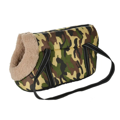 Soft Pet Sling Carrier 🐾 Camouflage Travel Bag for Small Dogs & Cats 🐕🧡