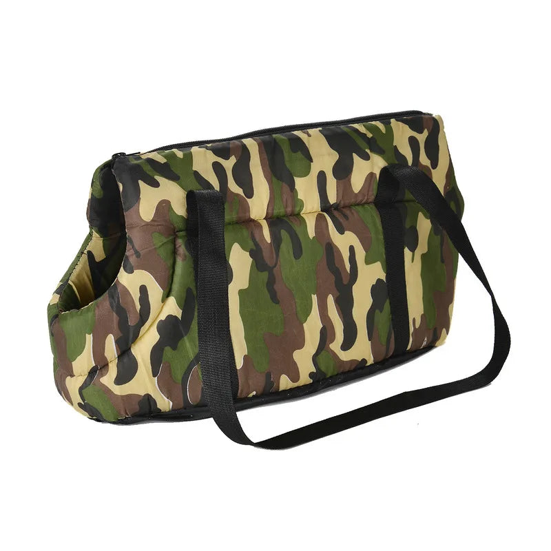 Soft Pet Sling Carrier 🐾 Camouflage Travel Bag for Small Dogs & Cats 🐕🧡