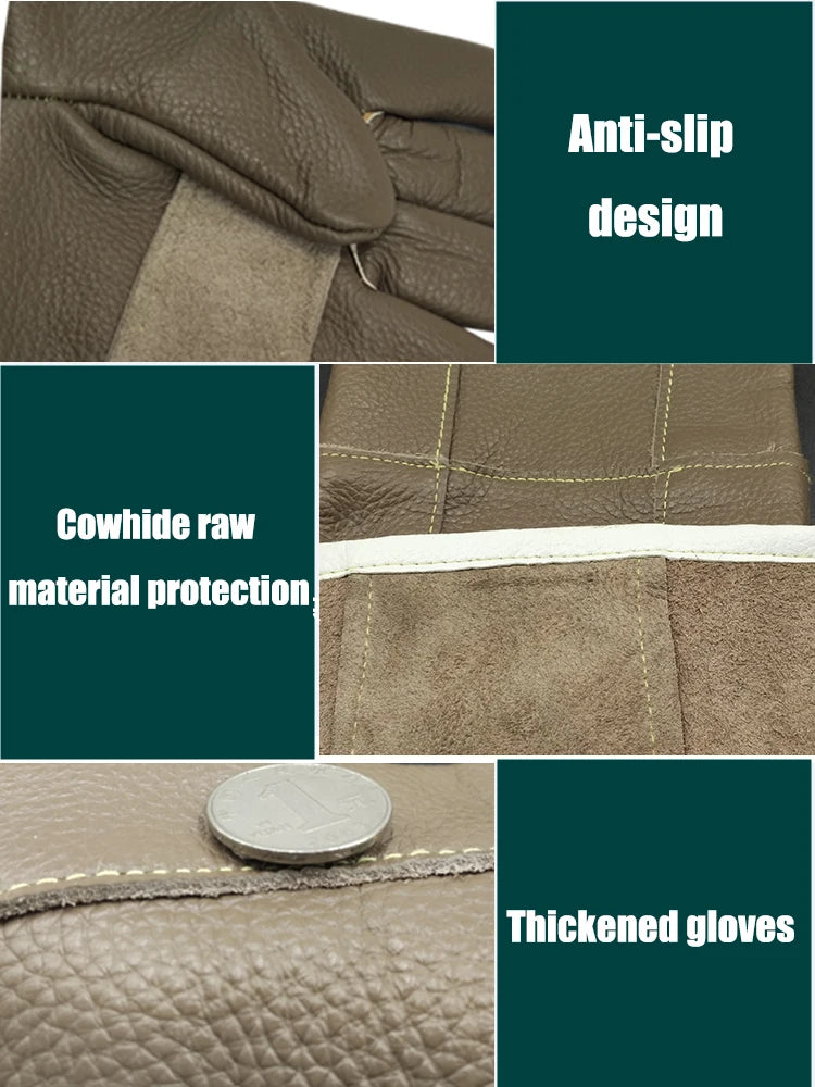 🧤 Pet Grooming Gloves – Bite & Scratch Resistant Leather Protection Gloves for Dogs & Cats 🐾
