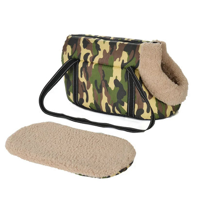 Soft Pet Sling Carrier 🐾 Camouflage Travel Bag for Small Dogs & Cats 🐕🧡