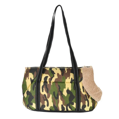 Soft Pet Sling Carrier 🐾 Camouflage Travel Bag for Small Dogs & Cats 🐕🧡