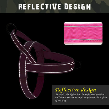 🐕 No-Pull Dog Harness 🦴 Reflective & Adjustable for Large Breeds