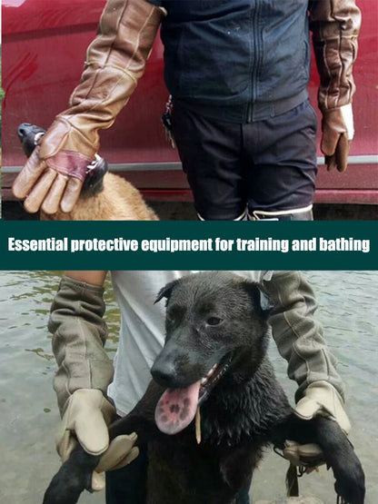 🧤 Pet Grooming Gloves – Bite & Scratch Resistant Leather Protection Gloves for Dogs & Cats 🐾